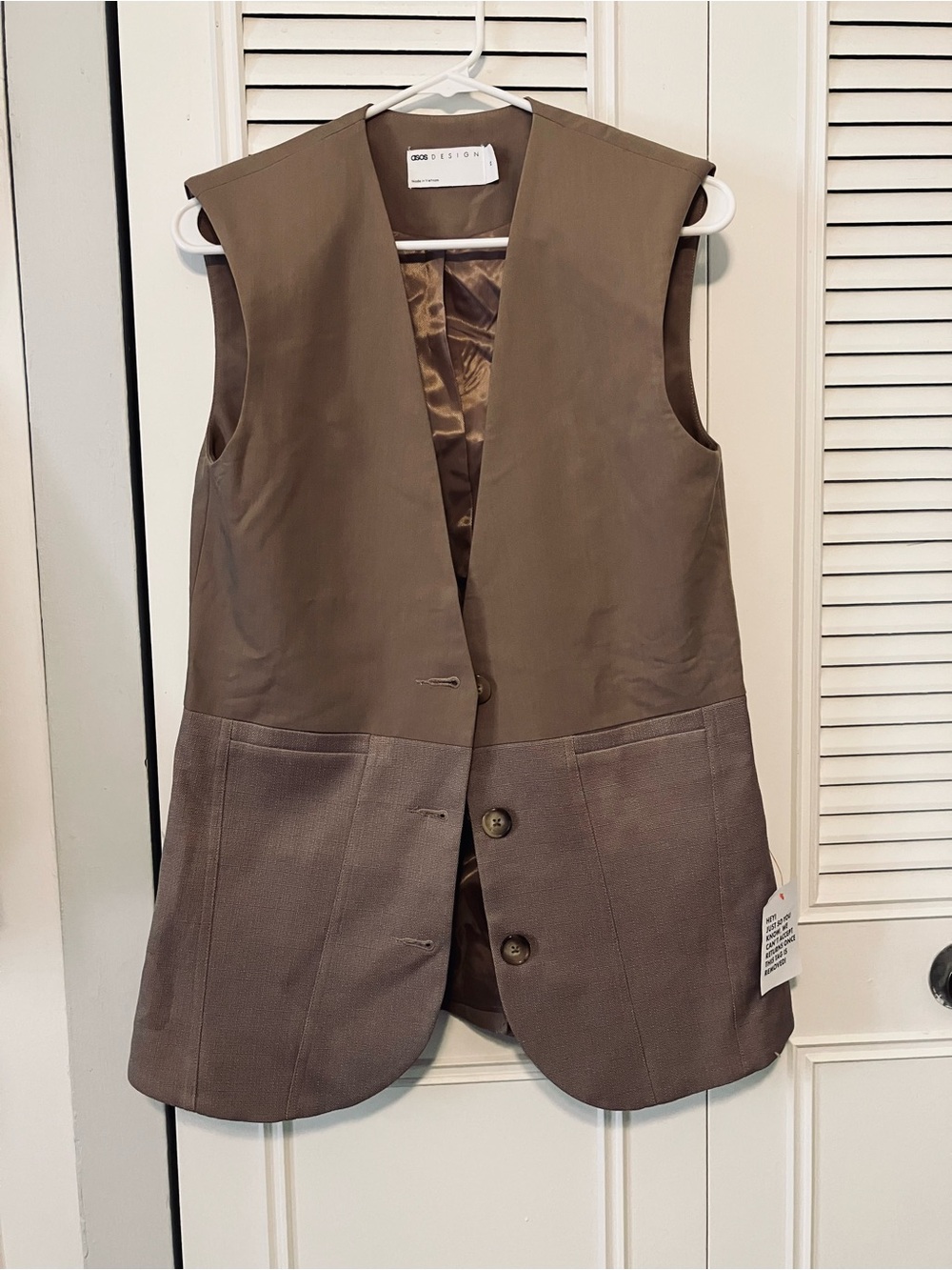 NWT ASOS Design Mocha Oversized Vest Top - Picture 2 of 12